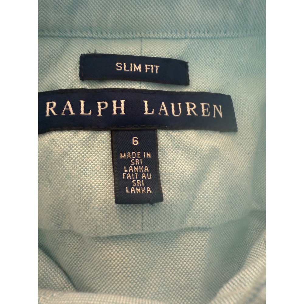 Ralph Lauren Womens Light Blue Slim Fit Oxford Button Down Shirt Size 6 Cotton - Picture 6 of 8